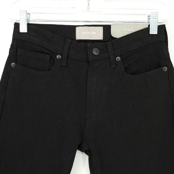 Everlane Mid Rise Ankle Skinny Jeans in Black - Picture 2 of 7